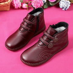 🔥🔥👢【49% OFF！！！】Дамски кожени обувки против плъзгане за есента и зимата ръчна изработка в Италия