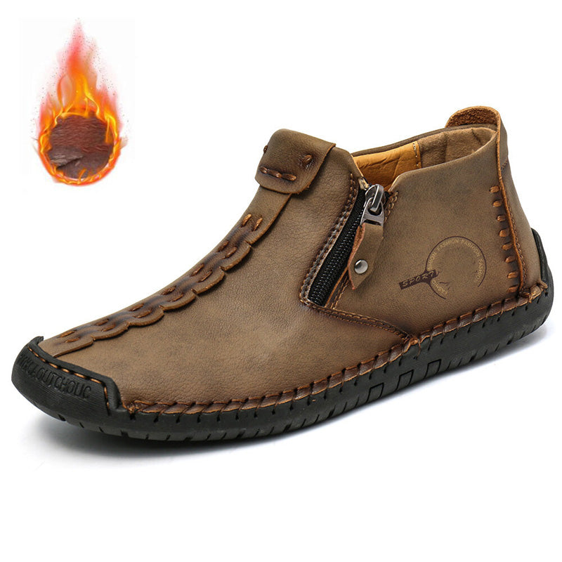 🥾Ръчно изработени мъжки ботуши Martin от естествена кожа с подплата и пух