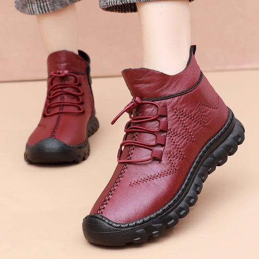 🔥🔥【горещи продажби】Нови есенни/зимни ботуши от овча кожа: меки, устойчиви на хлъзгане и водоустойчиви