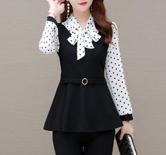 【M-5XL】 Дълги ръкави и завързваща се панделка - прикрива коремчето, оформя и подмладява!