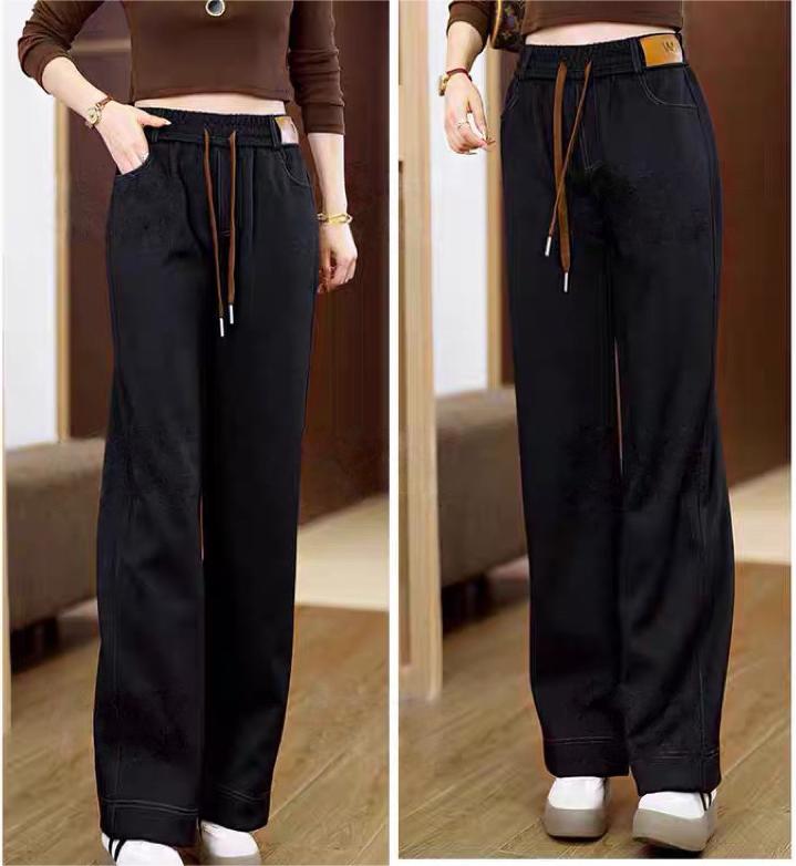 【37-107 КГ】🔥Дънки с поларена подплата👖Нови ежедневни панталони с висока талия