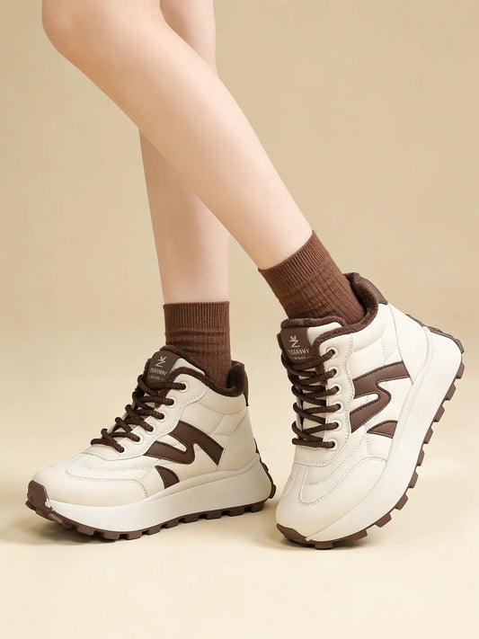 Високи Зимни Ботуши с Дебела Подметка и Подплата