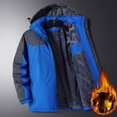 🔥【най-продавани】Мъжка дебела кадифена водоустойчива и устойчива на замръзване зимна ветроустойчива алпийска яке
