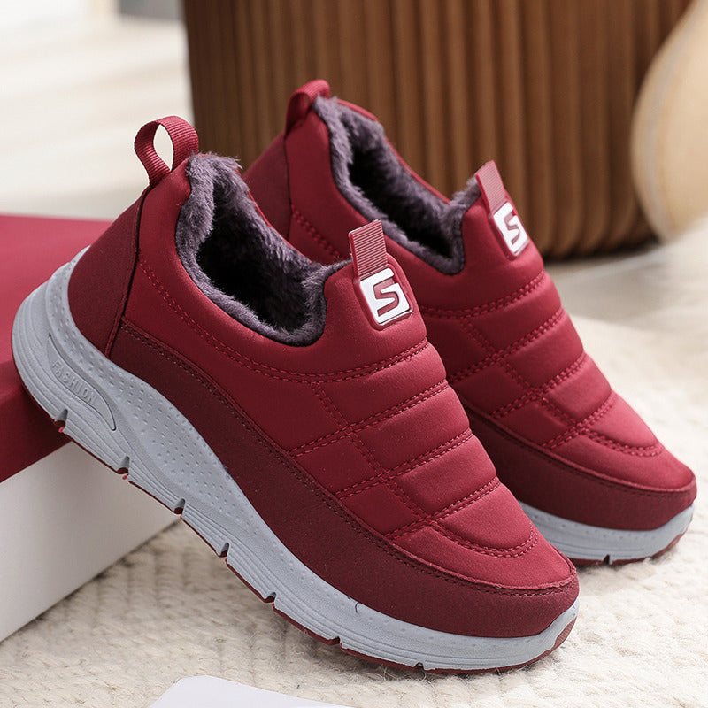 【35-40】Водоустойчиви, неплъзгащи се, удебелени памучни обувки, обувки за сняг, обувки за сняг