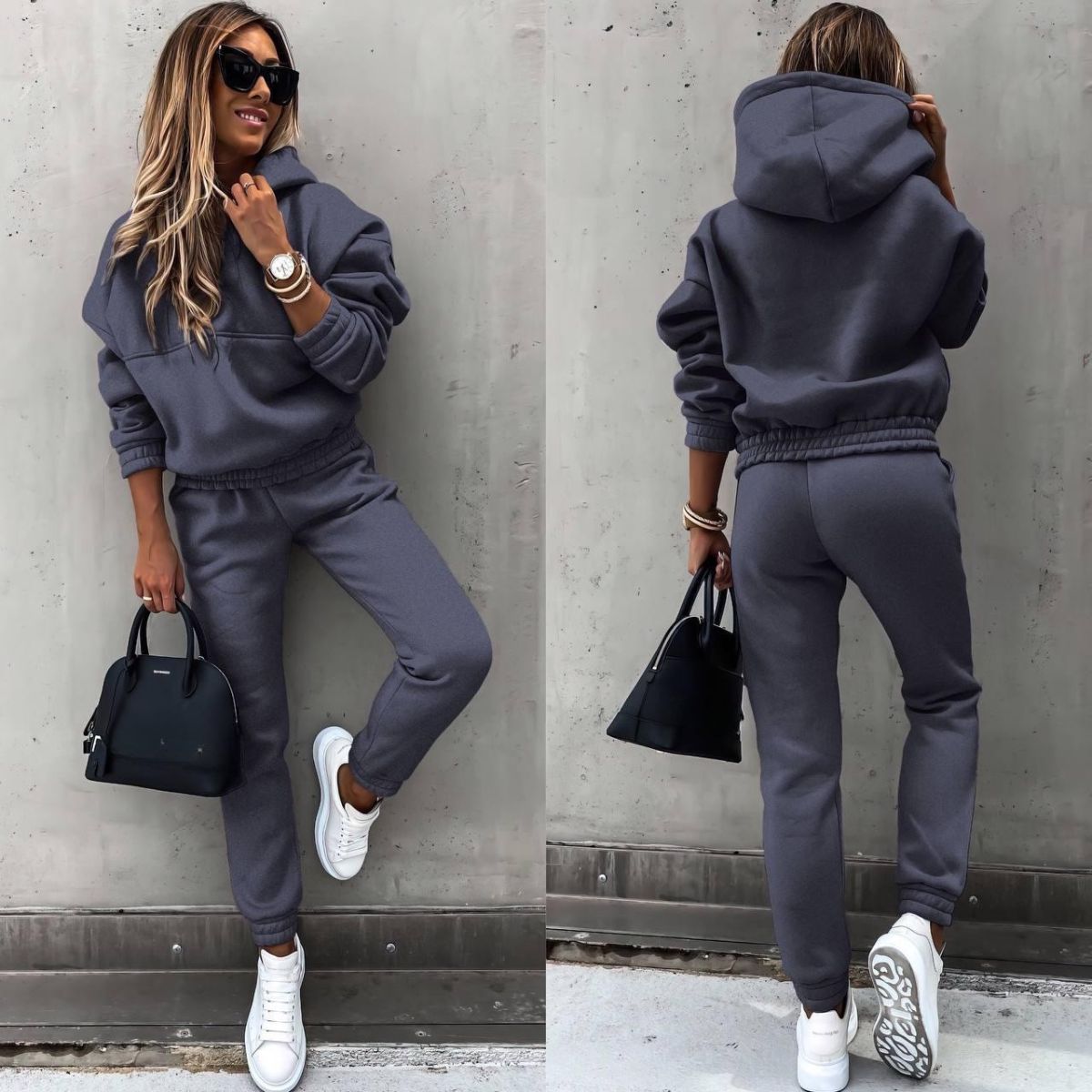 💕 【S-XL】Елегантен, двукомпонентен спортен комплект с дълги ръкави, удобен, стилен и комфортен, идеален за ежедневна употреба на открито.