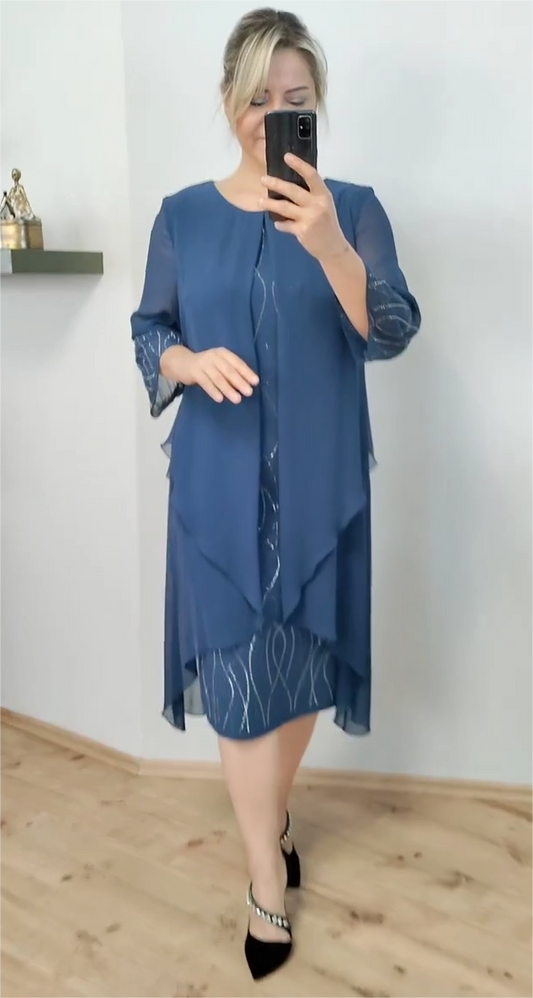 【S-5XL】🌷🔥Нова модна шифонена рокля за 2025 г.