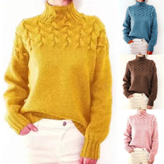 🔥🎀【50% ОТСТЪПКА】【S-5XL】Есенно-зимен пуловер с висока яка, дълъг ръкав и качулка