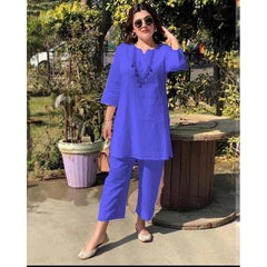 【Директно от фабрика】Дамски ежедневен костюм от памук и лен в етнически стил