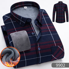 🔥【49% ОТСТЪПКА】🔥👔【L-5XL】Топла риза с дълъг ръкав за есен и зима