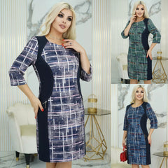 👗✨️【S-5XL】Топла есенно-зимна карирана рокля с големи размери