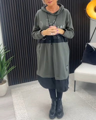 🔥🔥【S-5XL】🥰 Нова есенно-зимна рокля с голям размер, щампа, 2025
