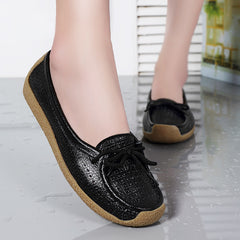 ✨🥿Нови дамски обувки с мека подметка, плоски и универсални, от естествена кожа