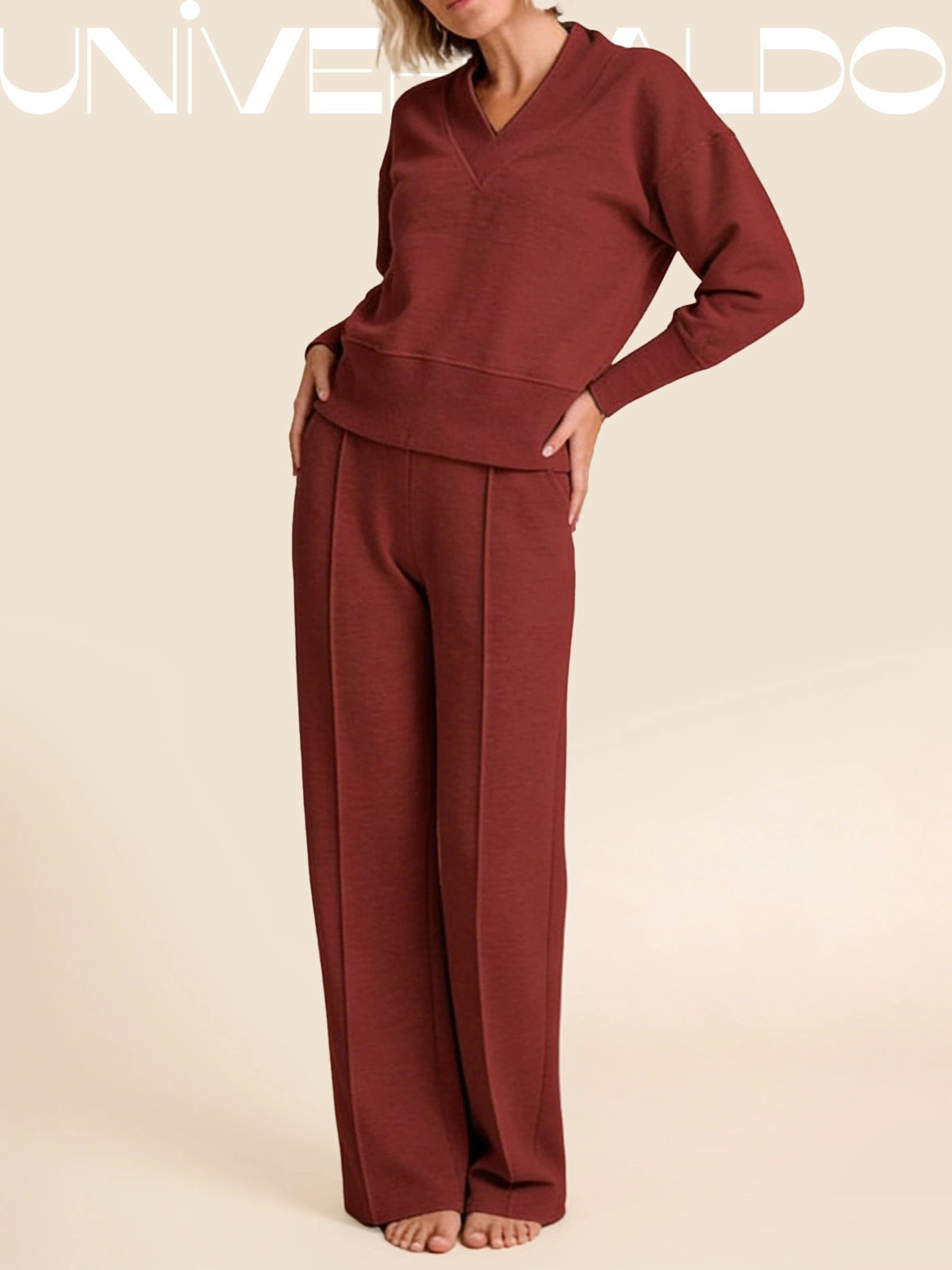 2-Части Комплект: Свободна Блуза и Широки Панталони