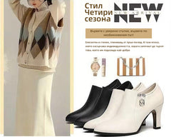 【50% ОТСТЪПКА】👠Нови модерни и универсални ботуши от естествена кожа със заострени върхове