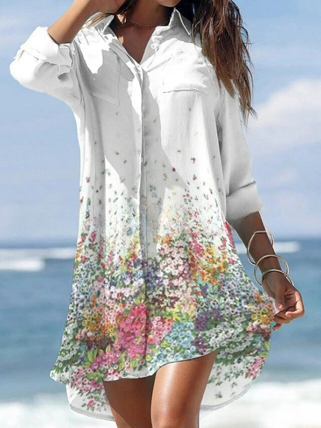 🌻【горещи продажби】🌻Нова рокля с флорална риза【S-3XL】🌻2026 г.