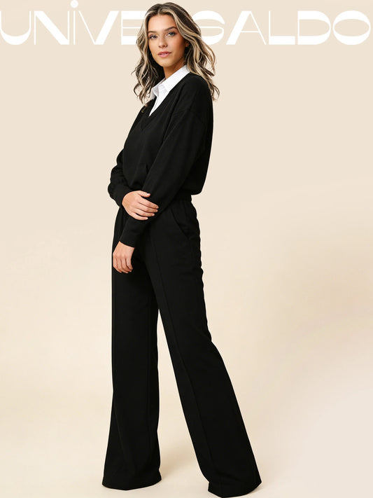 2-Части Комплект Спорна Блуза и Широки Панталони