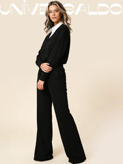 2-Части Комплект Спорна Блуза и Широки Панталони