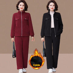 🔴💥【M-4XL】Дамски ежедневен кадифен костюм с удебелени елементи (сако + панталон)