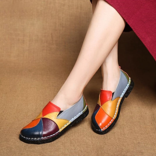 50% ОТСТЪПКА🔥Дамски обувки в етнически стил с цветни блокове и меки подметки