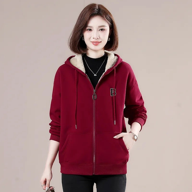 ❄️🧣Есенно-зимно топло палто с качулка и полар, подплатено с полар.