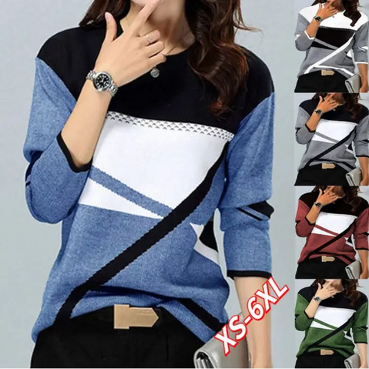 Дамски памучен пуловер Суичъри Свободни тениски