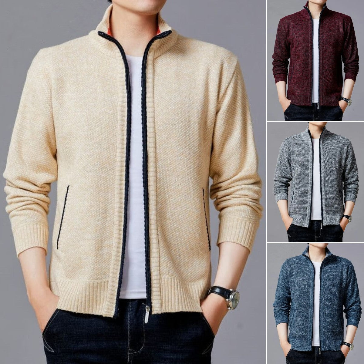 🧥Ново мъжко свободно вълнено палто