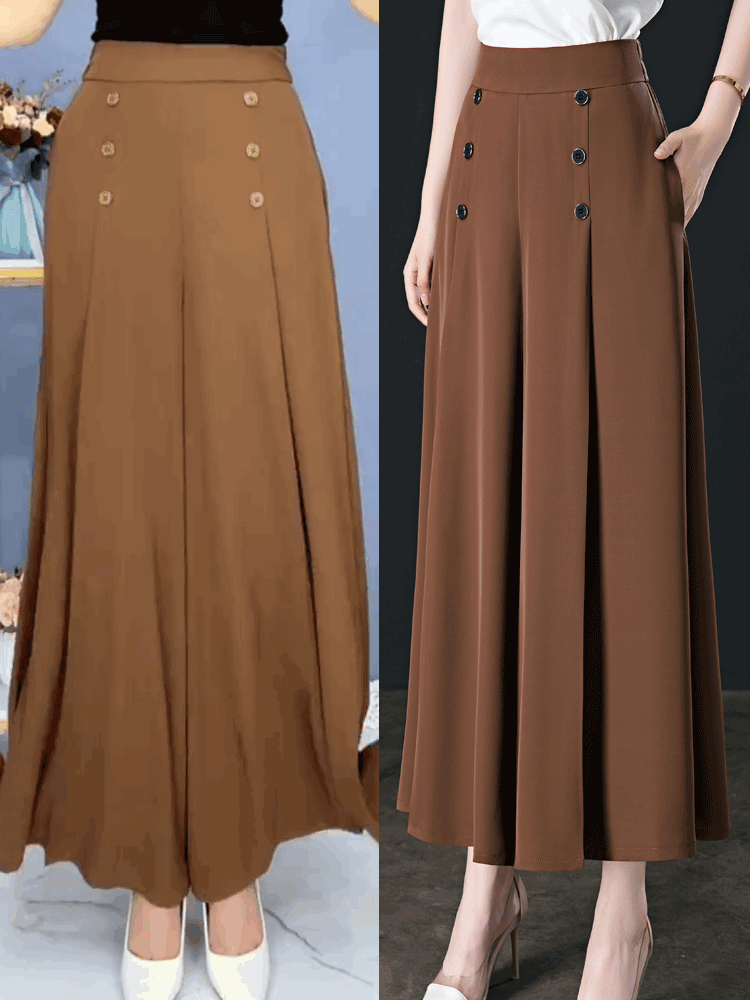 🔥💖【M-5XL】Дамска пола с висока талия и широки крачоли за пролет и лято 2025【45-105kg】