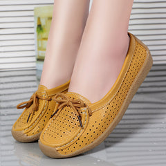 ✨🥿Нови дамски обувки с мека подметка, плоски и универсални, от естествена кожа