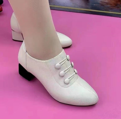 🔥👠【35-40】Нови модни ежедневни обувки от естествена кожа със среден ток