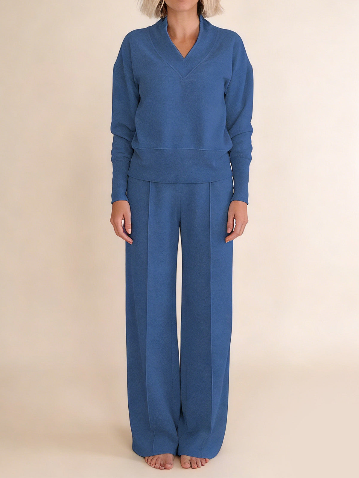 2-Части Комплект: Свободна Блуза и Широки Панталони