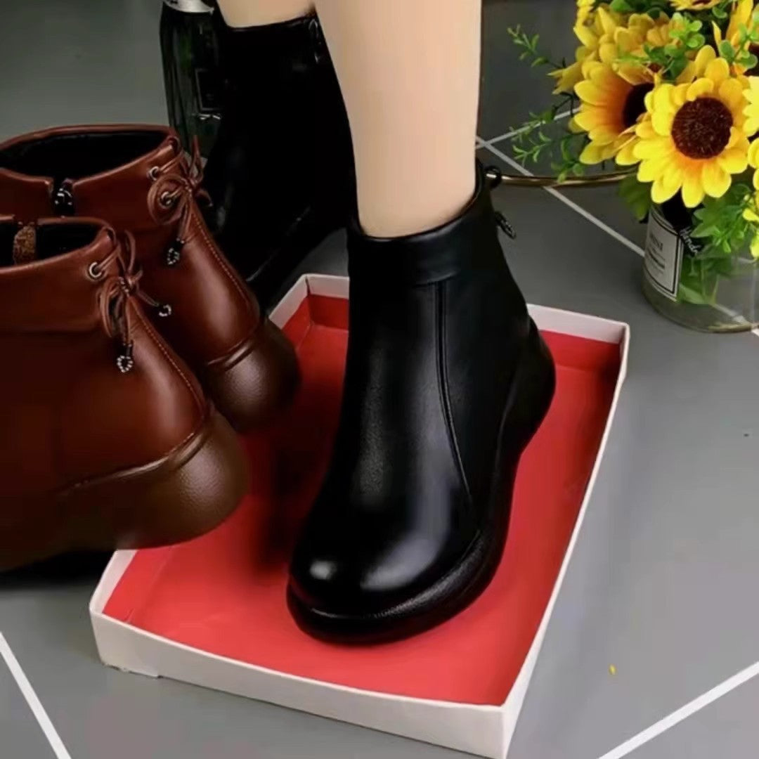【35-40】Италиански дамски ботуши против хлъзгане, ръчно изработени от чиста кожа