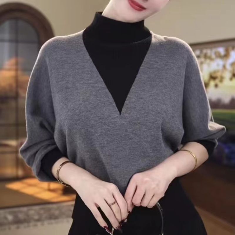 🔥Ново за есен зима⛄Дамско топло топ 2в1 с половин яка и качествена гънка👍