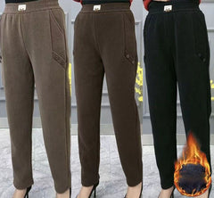 🎁👖【2XL-5XL】Нови есенни и зимни удебелени кадифени широки ежедневни панталони с голям размер