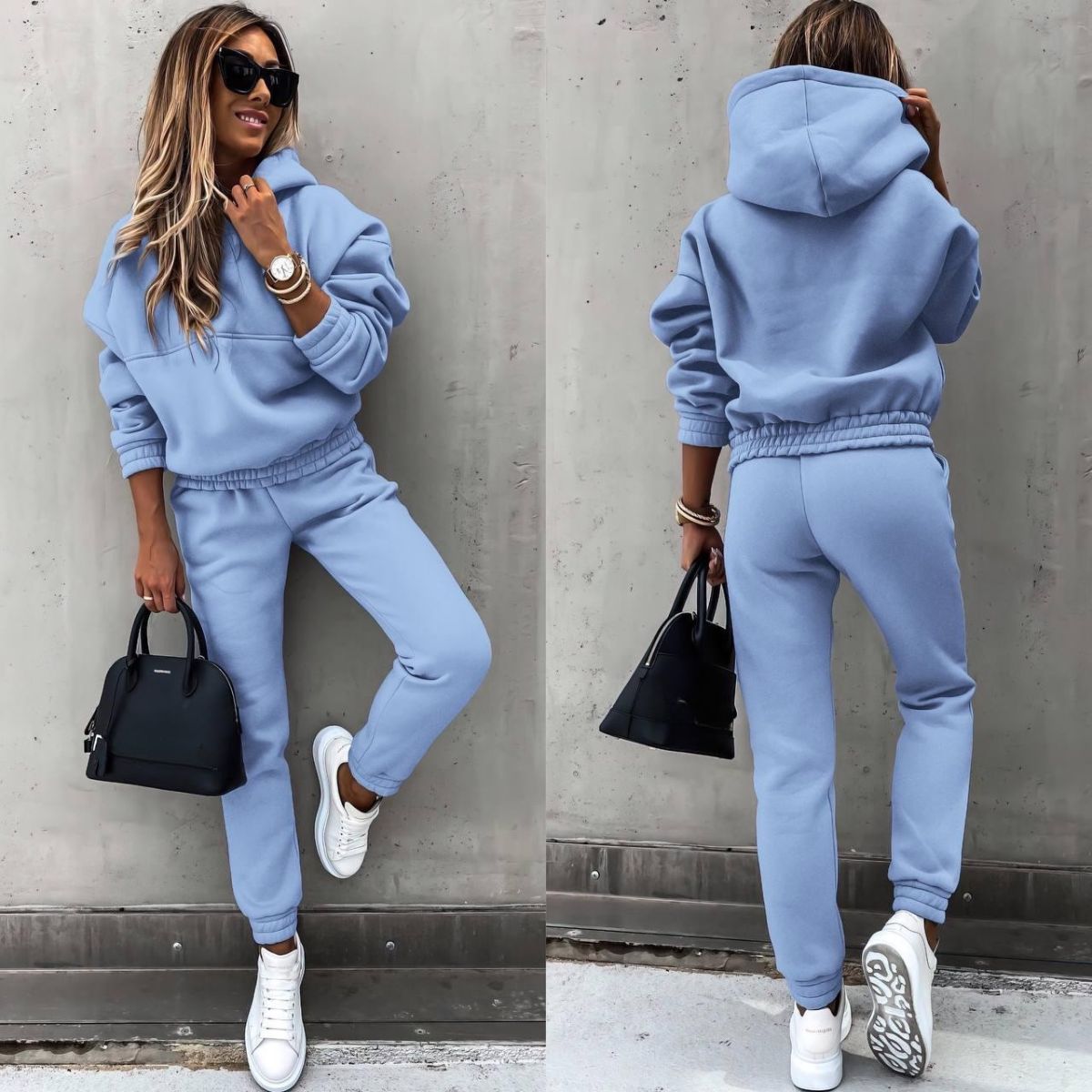 💕 【S-XL】Елегантен, двукомпонентен спортен комплект с дълги ръкави, удобен, стилен и комфортен, идеален за ежедневна употреба на открито.