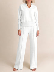 2-Части Комплект: Свободна Блуза и Широки Панталони