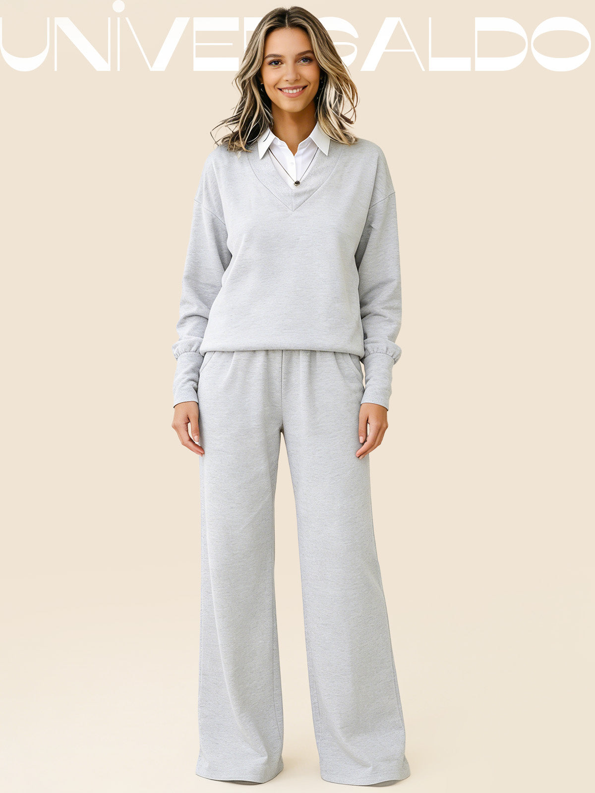 2-Части Комплект Спорна Блуза и Широки Панталони