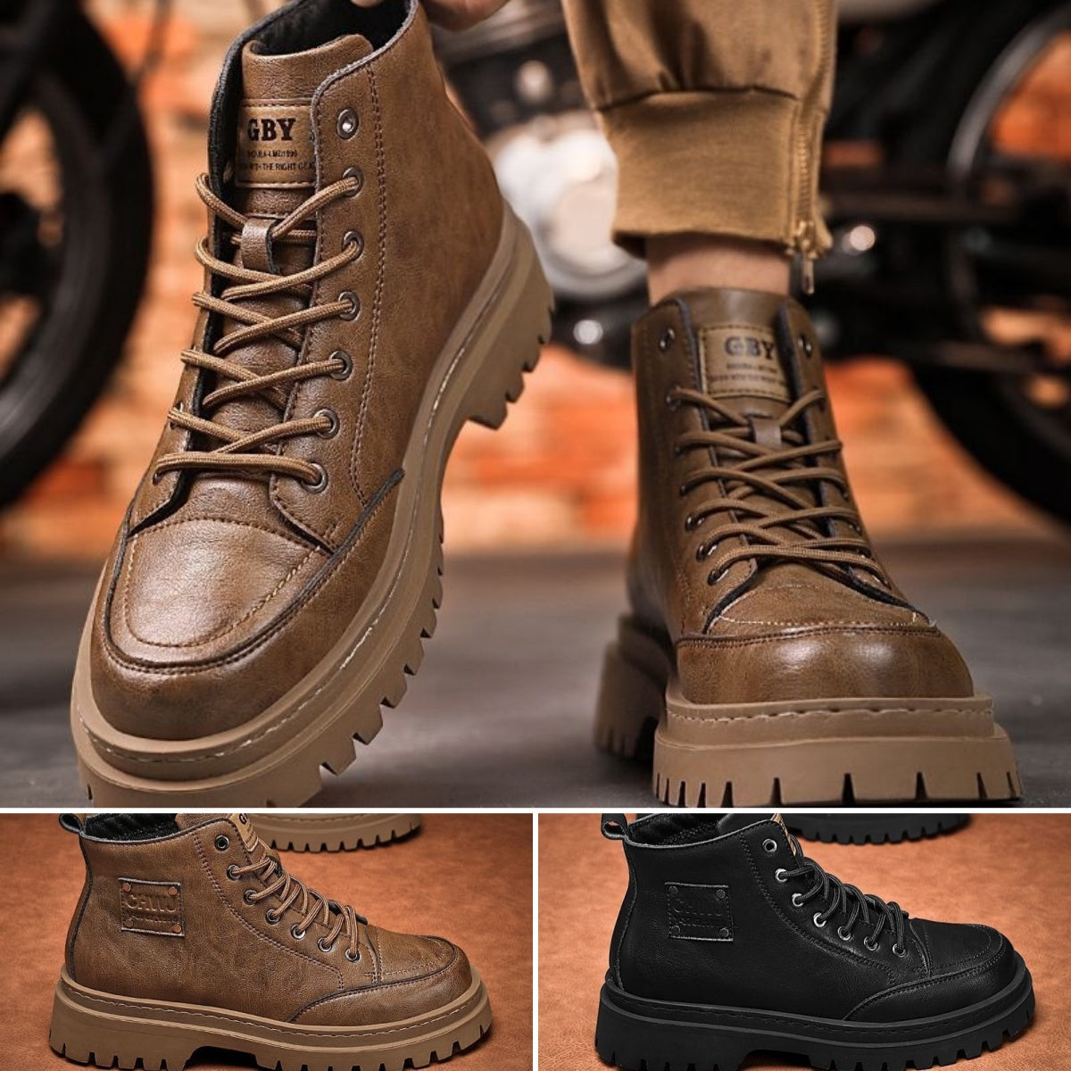 💪Мъжки ретро високи обувки, ретро британски стил