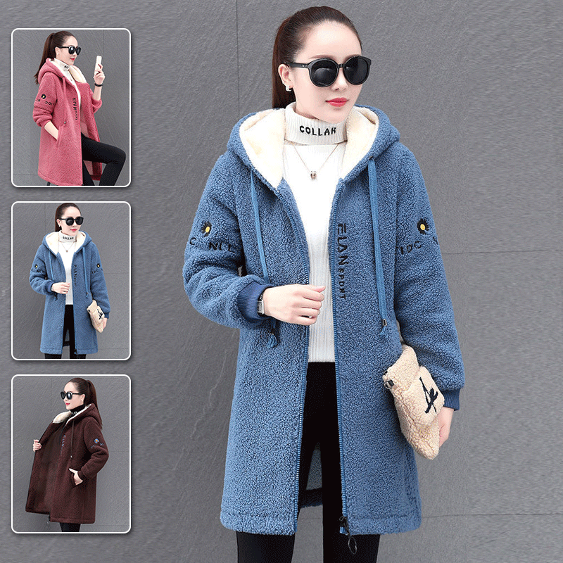 【M-4XL】Зимно ново модерно широко яке от дебел агнешки полар