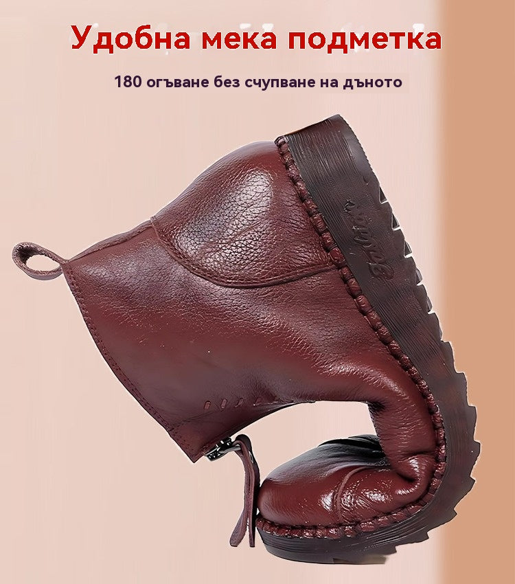 🔥Дамски зимни ботуши с мека подметка и цип, стилни и удобни.