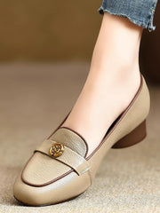 Винтидж Обувки От Мека Кожа С Дебел Ток