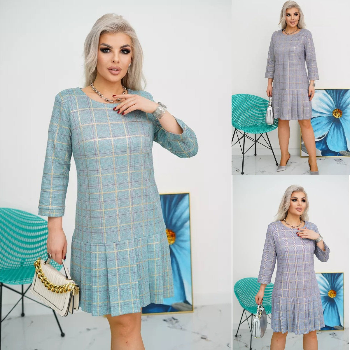 💜💚【S-5XL】Висококачествена модна рокля