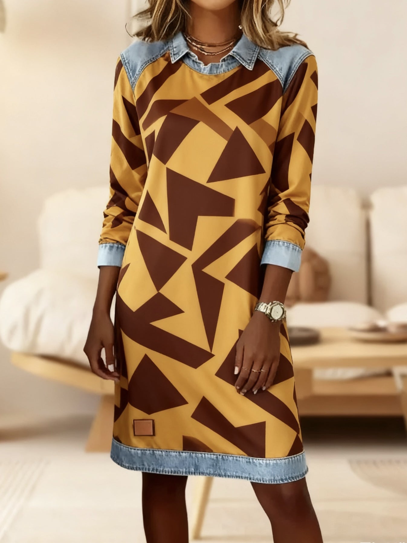 【S-2XL】👗 Нова есенна рокла с дълги ръкави за пълни размери