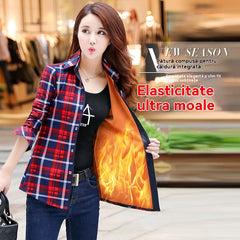 【M-7XL】Дамска зимна фланелена риза с дебела подплата и каре