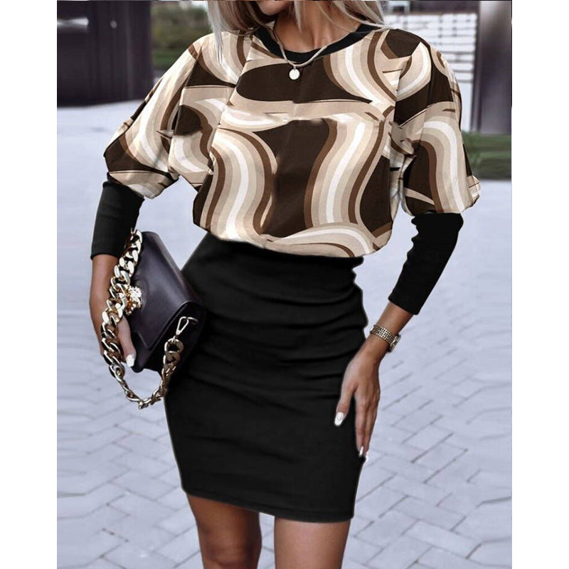 🔥🔥【горещи продажби】Нови модели за есен/зима: стилни, елегантни и изтънчени рокли с дълги ръкави и принт