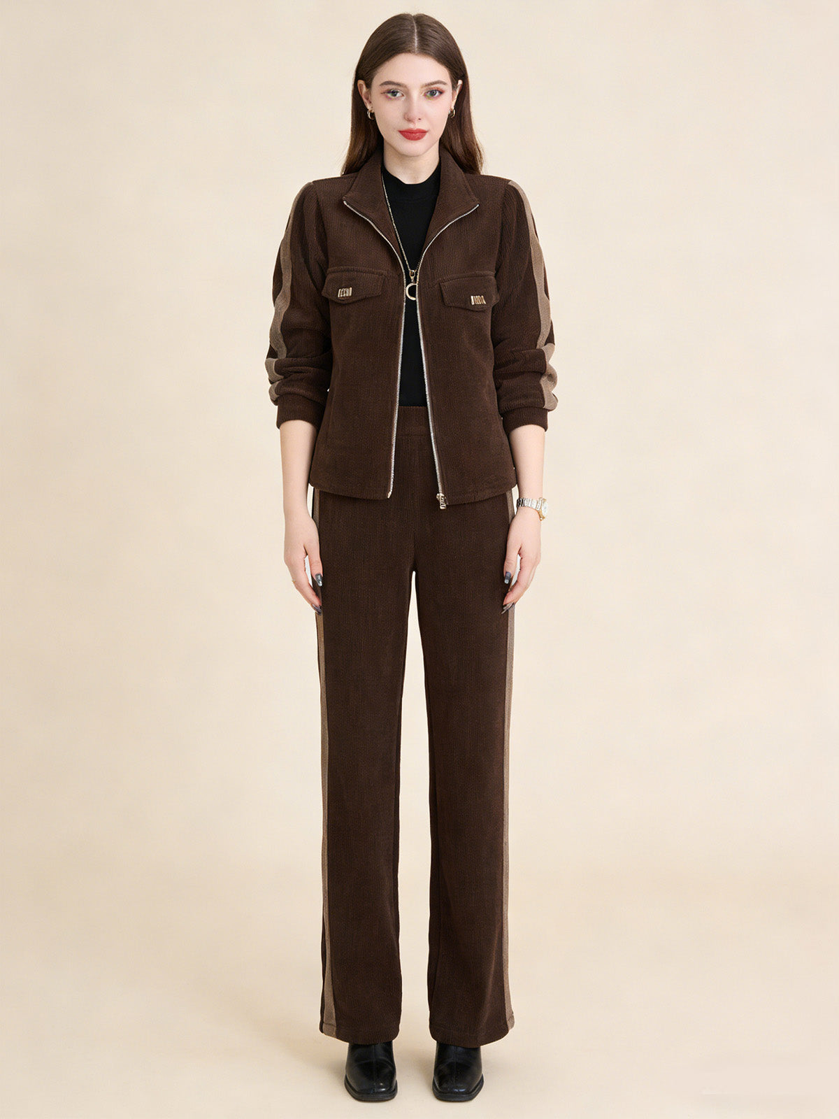 2-Части Комплект Топло Яке с Право Панталон