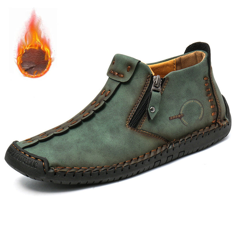 🥾Ръчно изработени мъжки ботуши Martin от естествена кожа с подплата и пух