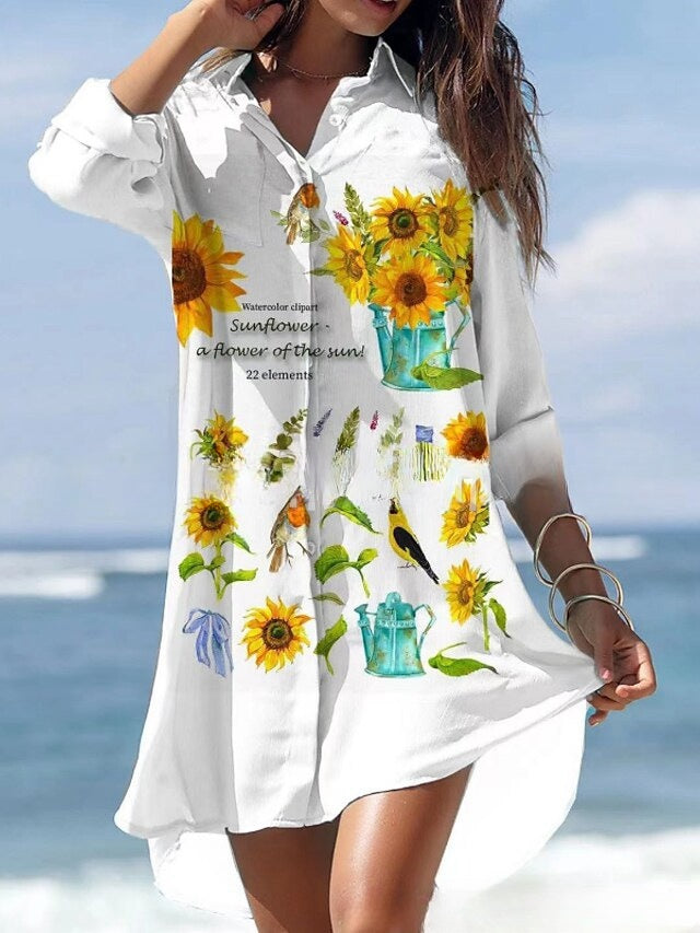 🌻【горещи продажби】🌻Нова рокля с флорална риза【S-3XL】🌻2026 г.