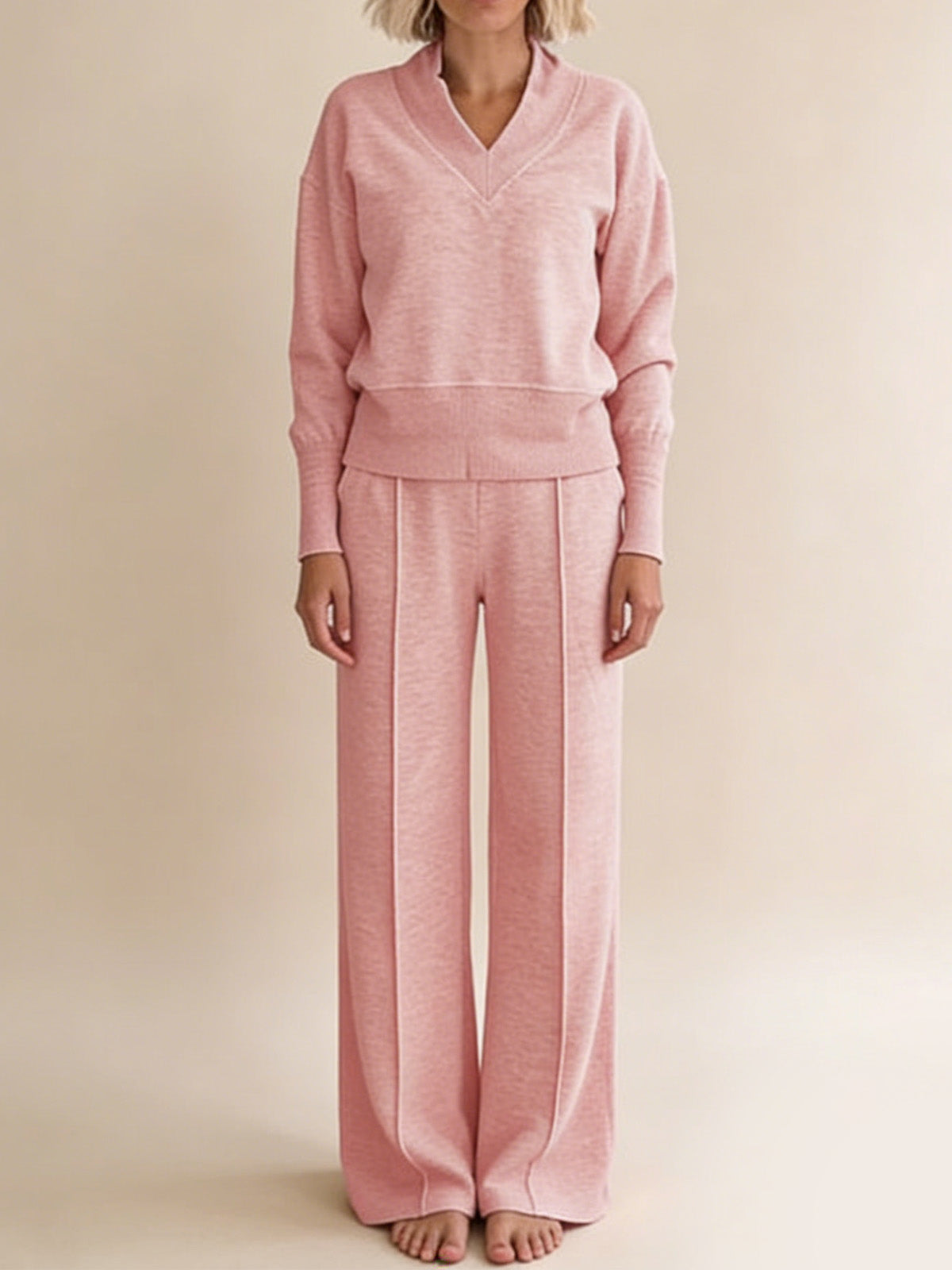 2-Части Комплект: Свободна Блуза и Широки Панталони