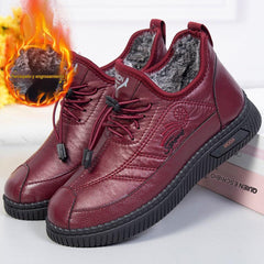 🔥Нови дамски зимни меки кожени ботуши, изработени от неплъзгаща се, топла и мека кожа и велур.