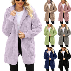 50% ОТСТЪПКА❄️【S-5XL】Ново зимно постъпление: Дамско ежедневно палто с мека и топла подплата от агнешка вълна и кариран принт.